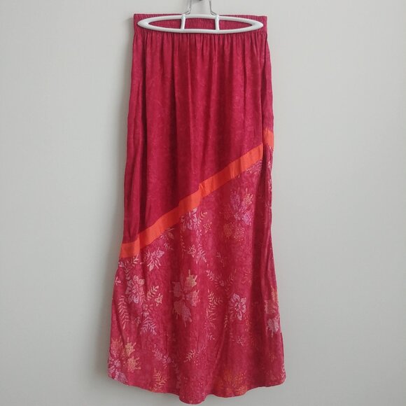 Island Girl Dresses & Skirts - Island Girl Antigua West Indies long asymmetrical pink maxi skirt rayon Small